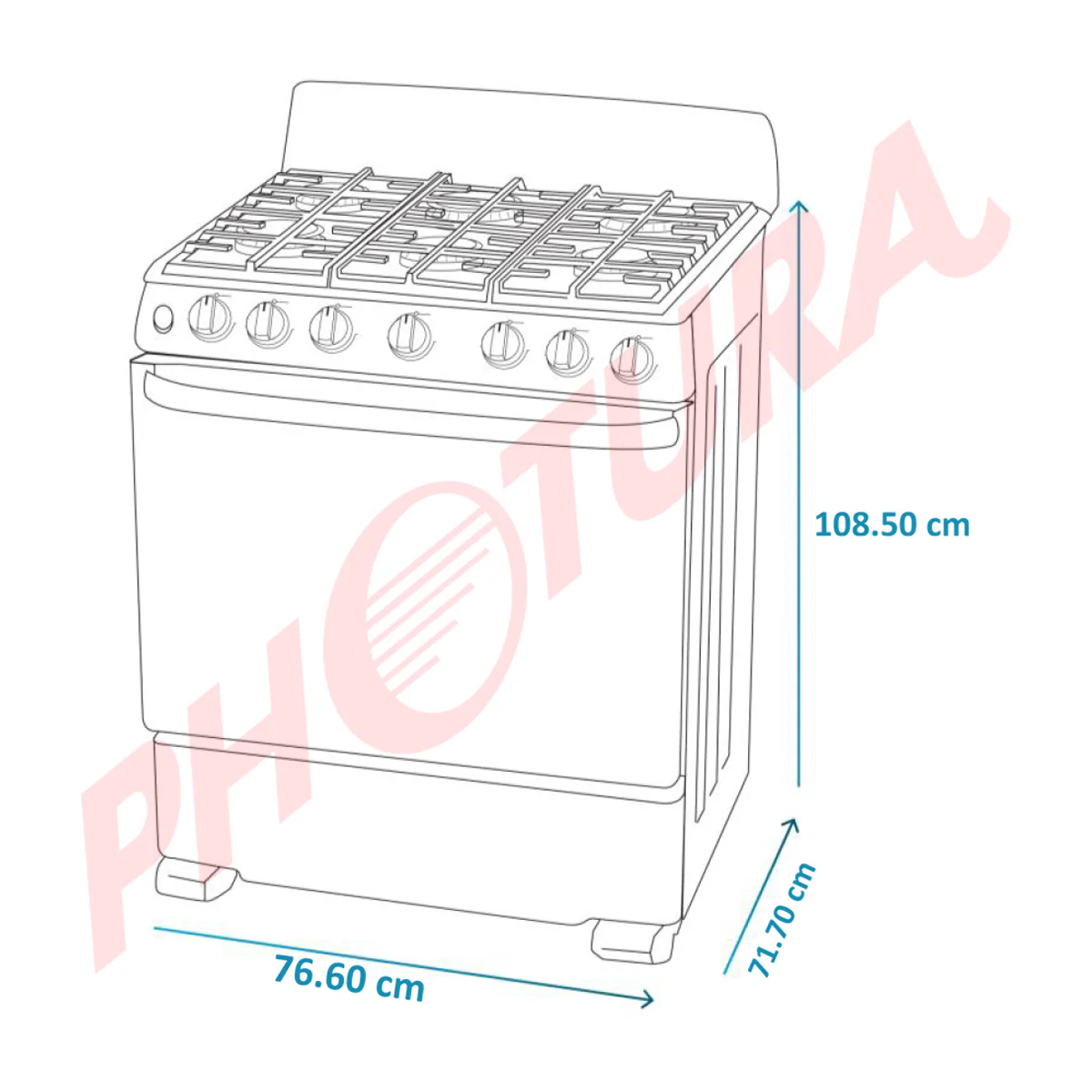 Mabe Estufa a Gas de Acero Inoxidable | Tecnología Ultimate | Tipo Espejo | Easy Clean Pro | Plancha | 30" | 6 Quemadores - Imagen 4