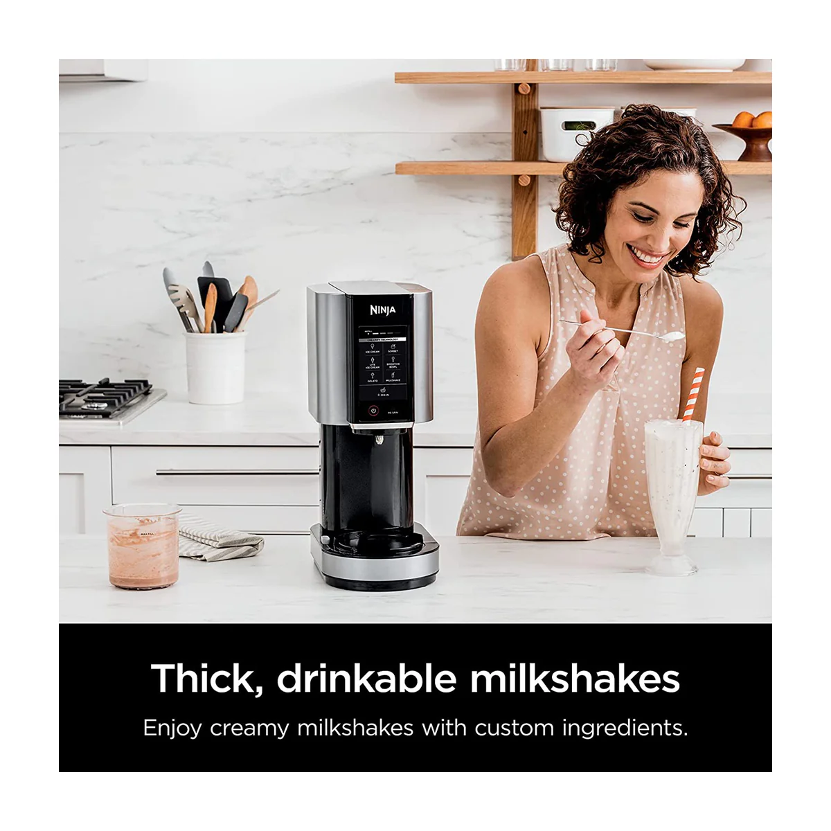 Ninja Creami Máquina para hacer Helado 7-en-1 | Tecnología Creamify | Creameriser System | Negro Plateado - Imagen 9